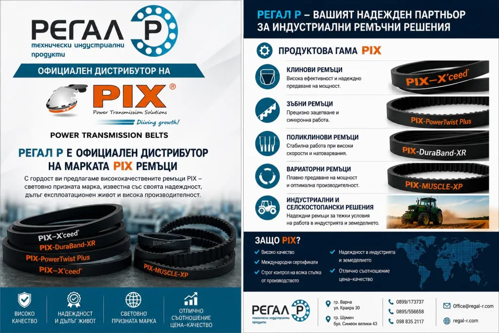 Официален дистрибутор на ремъци PIX